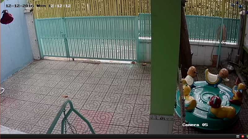 sử dụng camera quan sat wifi để xem cổng nhà trẻ