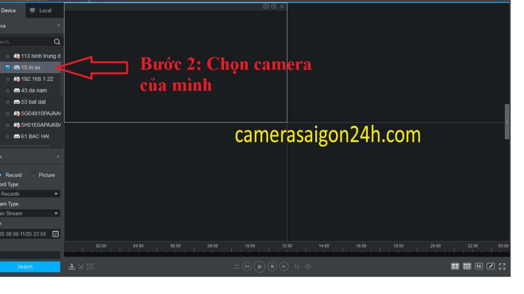 hướng dẫn xem lại camera dòng kbvision buoc 2