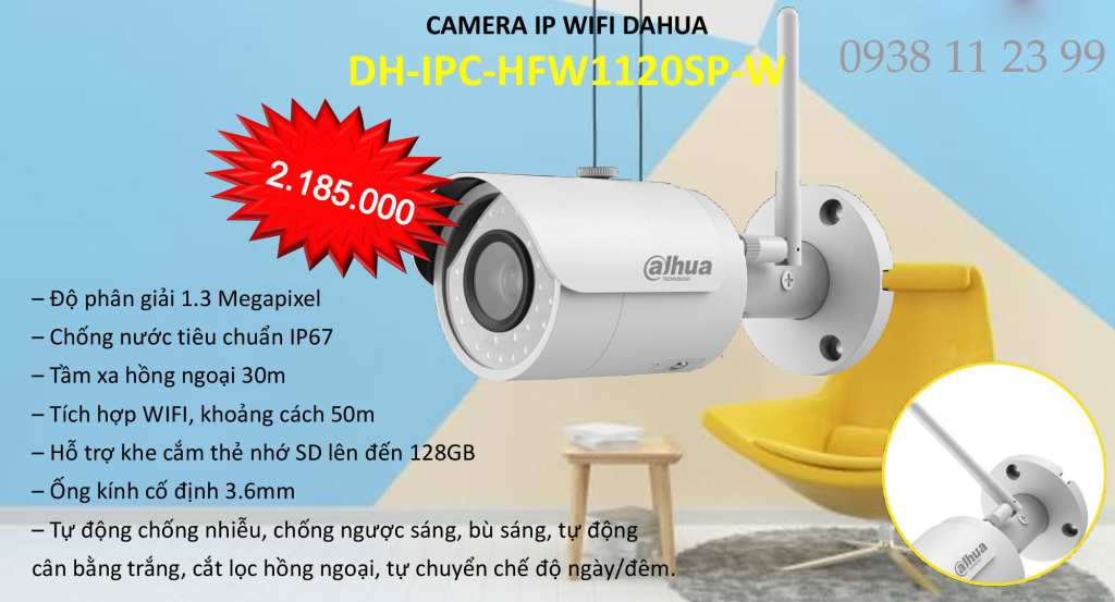 lắp camera wfi dahua ngoài trời giá rẻ chất lượng của Dahua