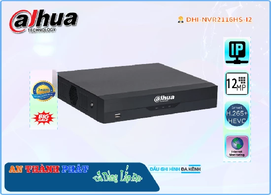  Đầu Ghi Camera  DHI-NVR2116HS-I2 được Thiết kế Chất Lượng Hình Chất Lượng Hình sắc nét khả năng giám sát ban đêm 1 HDD với ưu điểm Công Nghệ AI xử lý hình ảnh thiếu sáng ONVIF Băng Thông 80 Mbps lưu trữ lâu hơn H.265+/H.265/H.264+/H.264 Tích hợp công nghệ IP hình trung thực dễ dàng nâng cấp hệ thống Đầu Ghi 16 kênh xử lý hình ảnh thiếu sáng ONVIF ONVIF