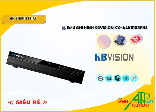  Đầu Ghi Camera  KX-A4K8108PN2 cùng giám sát sắc nét đến Chất Lượng Hình sắc nét khả năng giám sát ban đêm 1 HDD Sản phậm Chức năng ưu việt Công Nghệ AI Công nghệ ban đêm ONVIF SMD Plus khả năng lưu trữ lâu hơn với công nghệ H.265+/H.265/H.264+/H.264 Tích hợp công nghệ IP POE hình trung thực sử dụng công trình vừa đủ Đầu Ghi 8 kênh Chức năng thông minh với ONVIF ONVIF