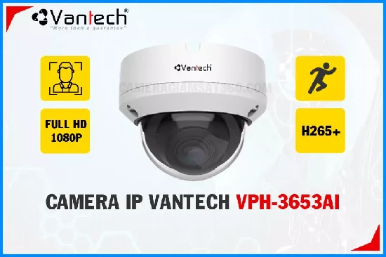 Camera IP Vantech AI VPH-3653AI quan sát an ninh chất lượng cao, hiệu quả hơn với các tính năng công nghệ AI phát hiện người phương tiện một cách chính xác hạn chế báo động giả