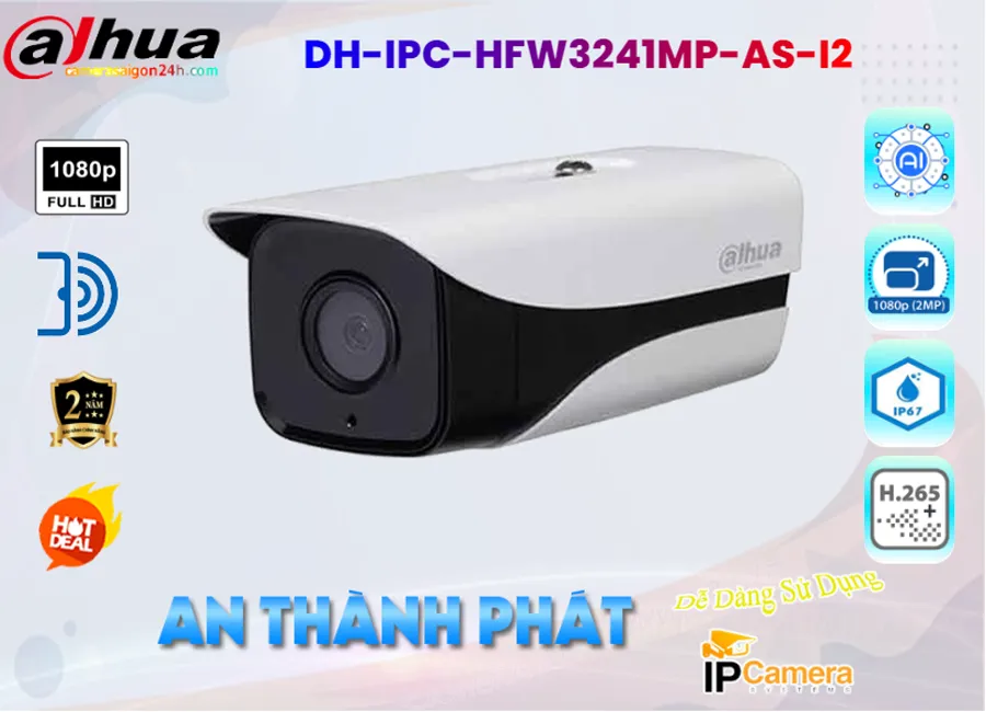 Camera IP Dahua DH,IPC,HFW3241MP,AS,I2,DH IPC HFW3241MP AS I2,Giá Bán DH,IPC,HFW3241MP,AS,I2 sắc nét Dahua