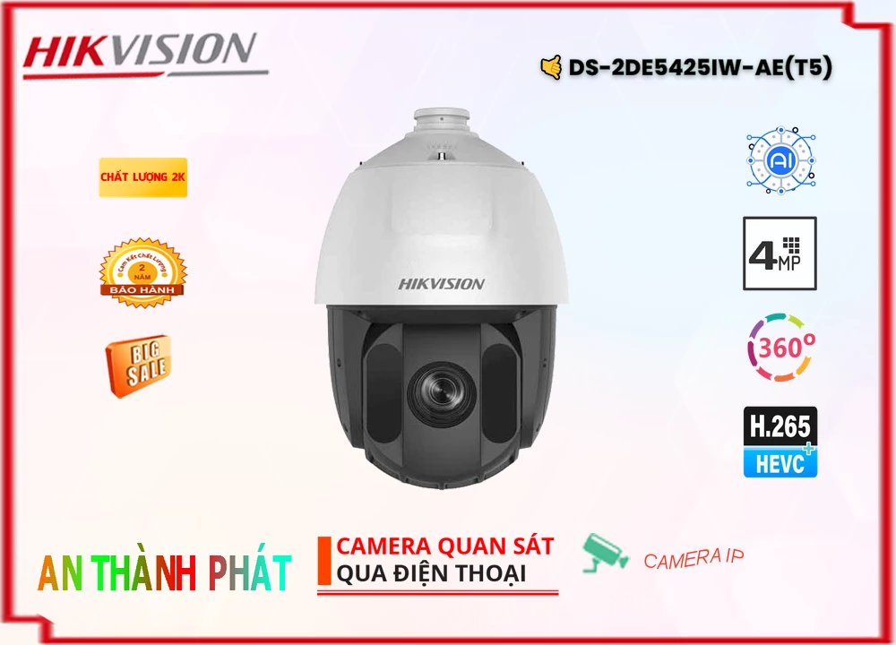 Camera Hikvision DS,2DE5425IW,AE(T5),DS 2DE5425IW AE(T5),Giá Bán DS,2DE5425IW,AE(T5) sắc nét Hikvision