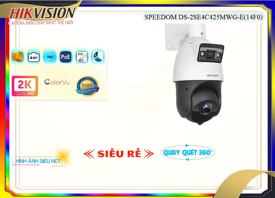 Camera Hikvision DS,2SE4C425MWG,E(14F0),DS 2SE4C425MWG E(14F0),Giá Bán DS,2SE4C425MWG,E(14F0) sắc nét Hikvision