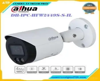  DH-IPC-HFW2449S-S-IL Camera IP DAHUA,DH-IPC-HFW2449S-S-IL Camera IP DAHUA,Độ phân giải 4 Megapixel cảm biến CMOS kích thước 1/3”,Chuẩn nén H265+, 4 MP (2688 × 1520)@20 fps, 2560×1440@25/30 fps,Độ nhạy sáng tối thiểu 0.008 lux@F1.6,Hỗ trợ chức năng phát hiện thông minh: Hàng rào ảo, xâm nhập, Bảo vệ vành đai : tập trung phát hiện người và xe.Hỗ trợ SM, Tầm xa hồng ngoại tối đa 30m, tầm xa LED hỗ trợ tối đa 15m,Hỗ trợ khe cắm thẻ nhớ 256GB,Chuẩn chống nước IP67, tích hợp MIC,Sản phẩm phù hợp cho các công trình lớn,thích hợp lắp đặt cho văn phòng,cửa hàng,siêu thị ,...  