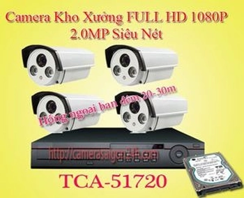  trọn bộ camera giám sát kho xưởng chất lượng độ phân giải FULL HD 1080P hình ảnh rõ nét chất lượng cao thương hiệu tốt giám sát mọi lúc mọi nơi
