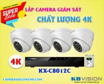 lắp camera giám sát 4K Kbvision, camera giám sát 4K, camera kbvision KX-C8012C,camera KX-C8012C, camera 8.0MP