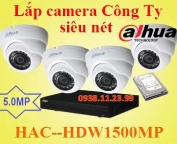  Lắp camera Công Ty 5.0MP là dòng camera Dahua HAC-HDW1500SP là camera HDCVI dòng LITE 5.0MP với công nghệ hồng ngoại thông minh, thiết kế vỏ chống thời tiết nắng mưa IP67, hình ảnh HD siêu nét nhìn xa đến 30 mét, phù hợp lắp đặt cho căn hộ chung cư, trung tâm thương mại, bệnh viện, v.v…..
