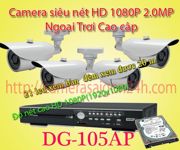 Lắp đặt camera quan sát giá rẻ Bộ camera siêu net ngoài trơi FULL HD 1080P Hàng Nhập Nguyên