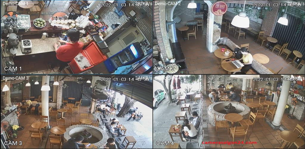 Lắp camera cửa hàng quán coffee