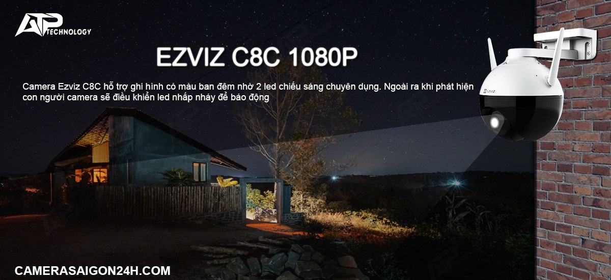lắp camera Ezviz C8C ghi hình ban đêm