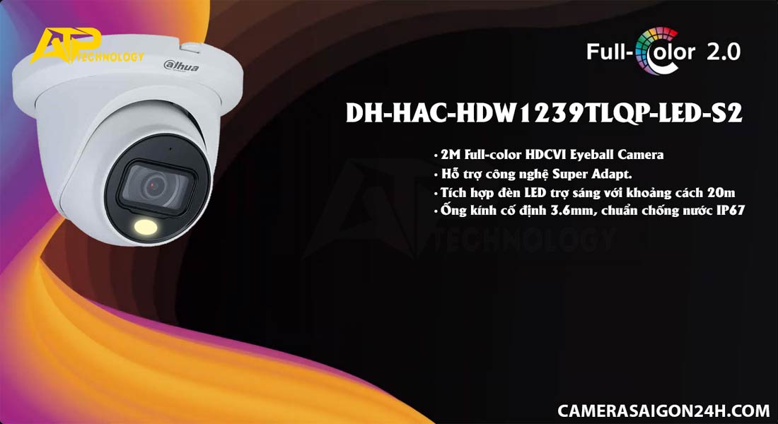 lắp camera dahua full color DH-HAC-HDW1239TLQP-LED-S2