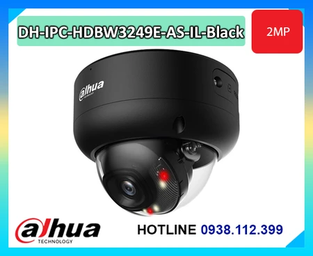 camera dahua dh-ipc-hdbw3249e-as-il-black, camera dome dahua 2mp, camera ip dahua có mic, camera smart dual light dahua, camera dahua ip67 ik10