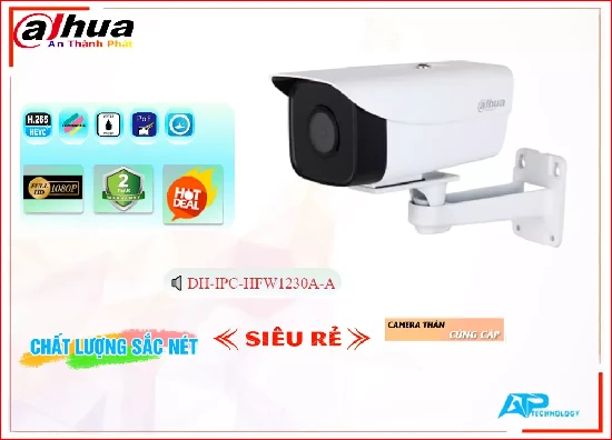  Camera IP Dahua DH-IPC-HFW1230A-A,Camera IP Dahua DH-IPC-HFW1230A-A sản phẩm camera quan sát tâm trụ ngoài trời chuyên dụng sản phẩm sử dụng chất liệu kim loại chắc chắn. Camera hỗ trợ độ phân giải 2.0 Megapxiel.Hỗ trợ hông ngoại 80 