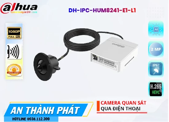  Lắp đặt camera IP dấu kín DH-IPC-HUM8241-E1-L1 chính hãng Dahua có chất lượng hình ảnh sắc nét, giúp bảo vệ an ninh hiệu quả nhờ trang bị các công nghệ hiện đại phát hiện thông minh, nhận diện người và phương tiện một cách chính xác