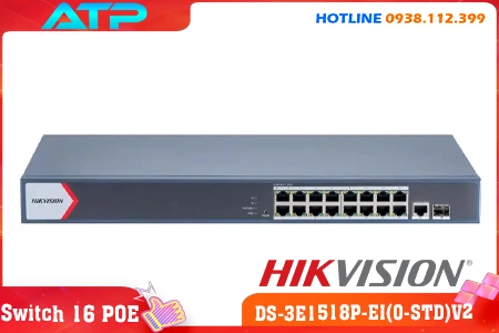 Switch PoE 16 Port DS-3E1518P-EI(O-STD)V2, Thiết bị mạng DS-3E1518P-EI(O-STD)V2, Switch Hikvision DS-3E1518P-EI(O-STD)V2, Bộ chia mạng PoE DS-3E1518P-EI(O-STD)V2, Switch thông minh DS-3E1518P-EI(O-STD)V2, Switch Layer 2 DS-3E1518P-EI(O-STD)V2, Switch DS-3E1518P-EI(O-STD)V2, DS-3E1518P-EI(O-STD)V2
