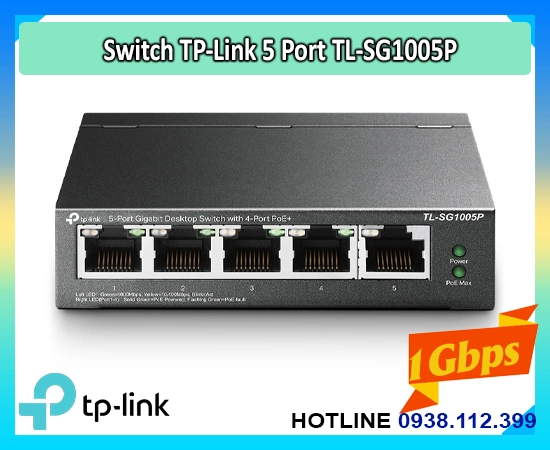 switch 5 cổng PoE TL-SG1005P, bộ chia mạng TL-SG1005P, switch TL-SG1005P cho camera, TL-SG1005P giá rẻ, bộ chia TP-Link TL-SG1005P, mua TL-SG1005P chính hãng, switch PoE TP-Link TL-SG1005P