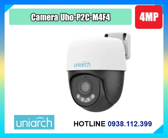  Camera UNV Uho-P2C-M4F4 là dòng camera trang bị Màu sắc trong sáng 4.0 megapixel Ultra 2k Đèn LED ánh sáng ấm hỗ trợ tầm nhìn ban đêm lên đến 30m vừa chiếu sáng vừa cảnh báo Quay ngang 0 đến 345 độ quay dọc 0 đến 90 độ hỗ trợ 20