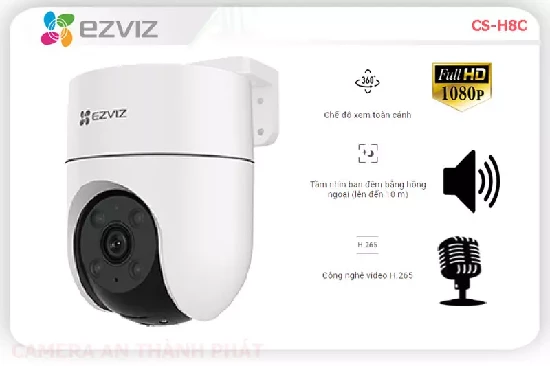  CAMERA WIFI EZVIZ CS-H8C,CAMERA WIFI EZVIZ CS-H8C là dòng camera IP wifi thông minh.Sản phẩm hỗ trợ quay xoay 360 độ.Camera có độ phân giải 2.0 Megapixel.Camera quan sát phù hợp cho công trình,siêu thị,cửa hàng văn phòng,siêu thị,... 