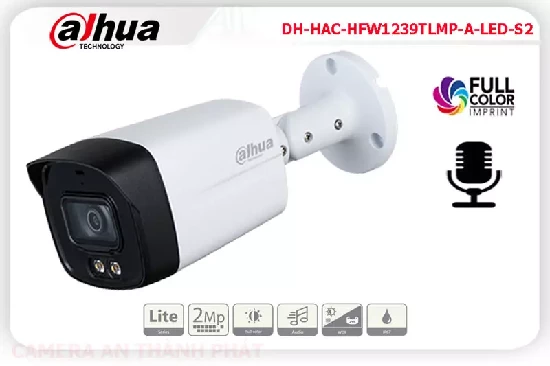  Camera dahua DH-HAC-HFW1239TLMP-A-LED-S2,Camera dahua DH-HAC-HFW1239TLMP-A-LED-S2  là dòng camera quan sát thân trụ ngoài trời chuyên dụng ngoài trời,camera là hỗ trợ độ phân giải 2.0 megapixel chất lượng cao công nghệ hình ảnh HDCVI. Công nghệ full color hỗ trợ nhìn ban đêm có màu lên tới 40m. Hỗ trợ ghi âm,Sản phẩm thích hợp cho văn phòng,kho xưởng,xí nghiệp,..  
