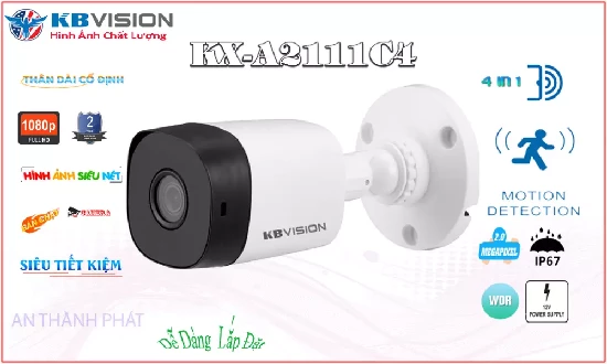  Camera kbvision KX-A2111C4,Camera kbvision KX-A2111C4 là dòng camera hồng ngoại chất lượng cao .Sản phẩm thiết kế dạng thân trụ ngoài trời chuyên dụng. Sản phẩm được sử dụng cảm biến hình ảnh 2.0 megapixel sony NIR . Thiết bị phù hợp cho các công trình dự án nhỏ,thích hợp cho văn phòng,cửa hàng,siêu thị ,...    