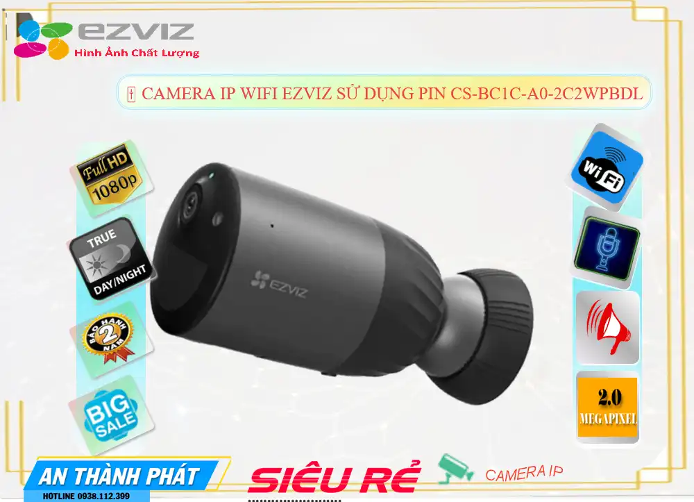 CS-BC1C-A0-2C2WPBDL sắc nét Wifi Ezviz CS-BC1C-A0-2C2WPBDL sắc nét Wifi Ezviz