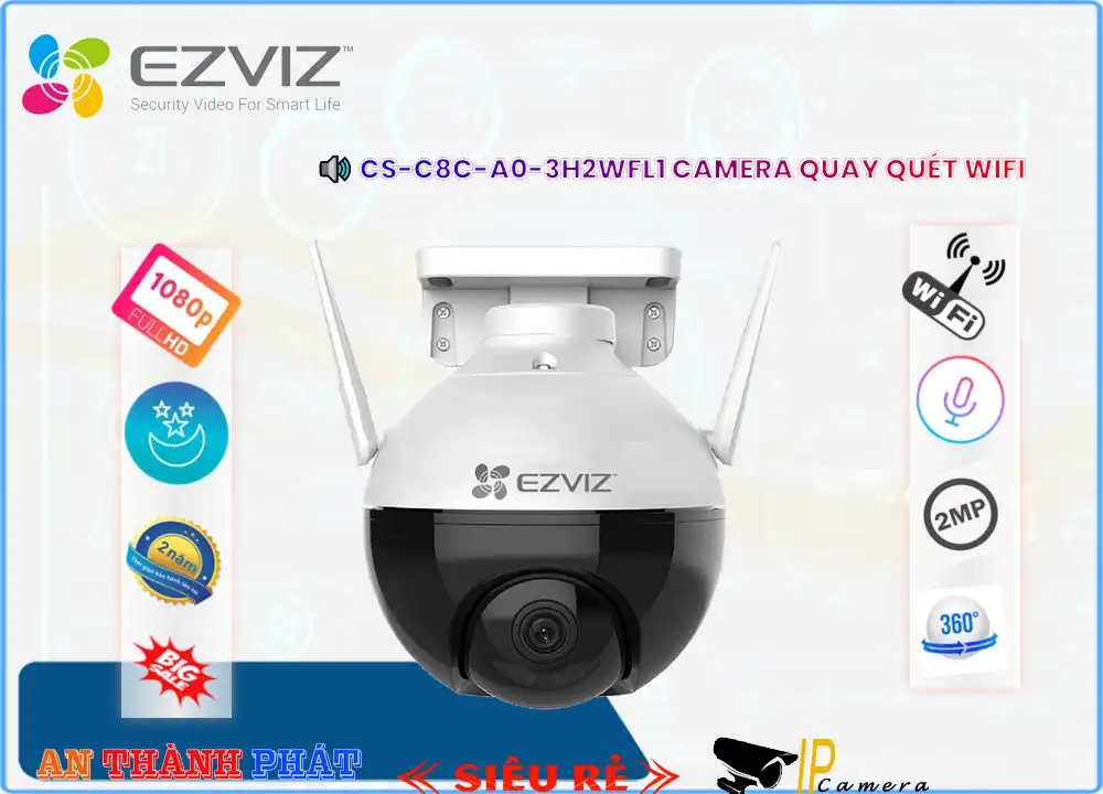 CS-C8C-A0-3H2WFL1 sắc nét Wifi Ezviz