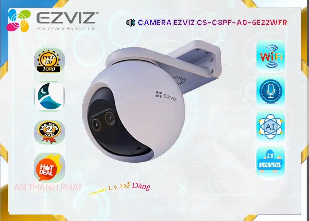 CS-C8PF-A0-6E22WFR sắc nét Wifi Ezviz CS-C8PF-A0-6E22WFR sắc nét Wifi Ezviz