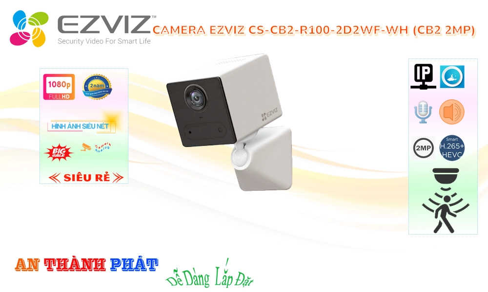 CS-CB2-R100-2D2WF-WH (CB2 2MP) Camera IP Wifi Wifi Ezviz 🌟👌