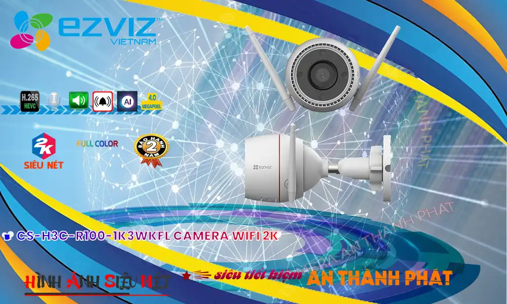 CS-H3c-R100-1K3WKFL sắc nét Wifi Ezviz