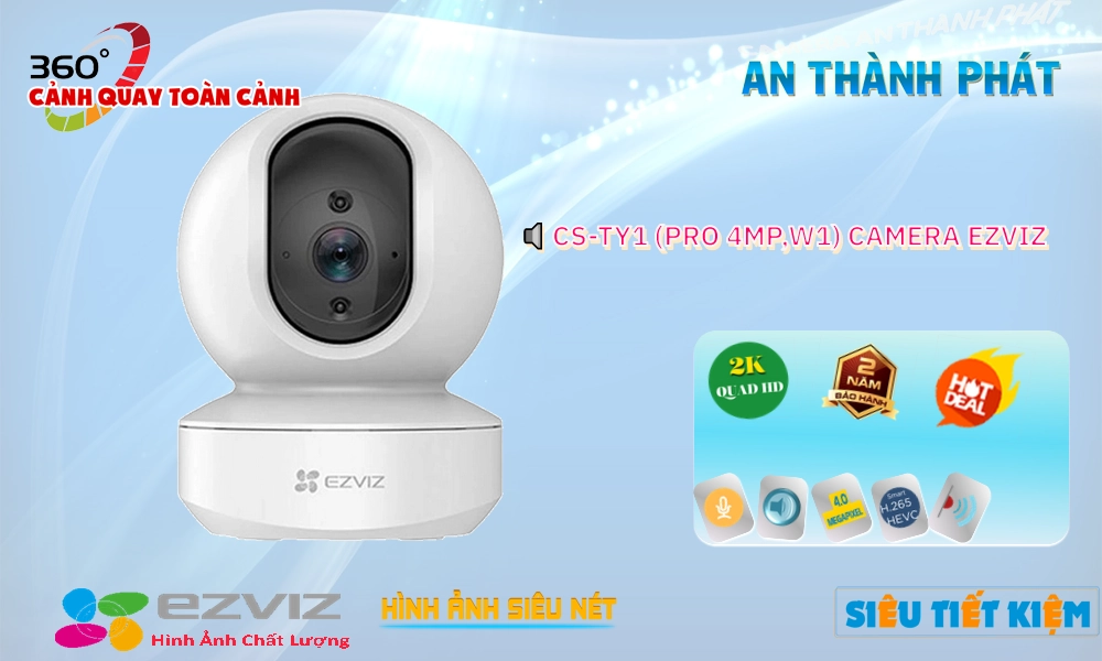 ✪ CS-TY1 (Pro 4MP-W1) Camera Chính Hãng Wifi Ezviz