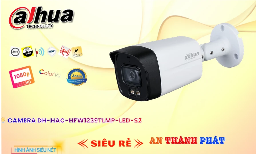 Camera Dahua DH-HAC-HFW1239TLMP-LED-S2 2.0MP Full Color Camera Dahua DH-HAC-HFW1239TLMP-LED-S2 2.0MP Full Color