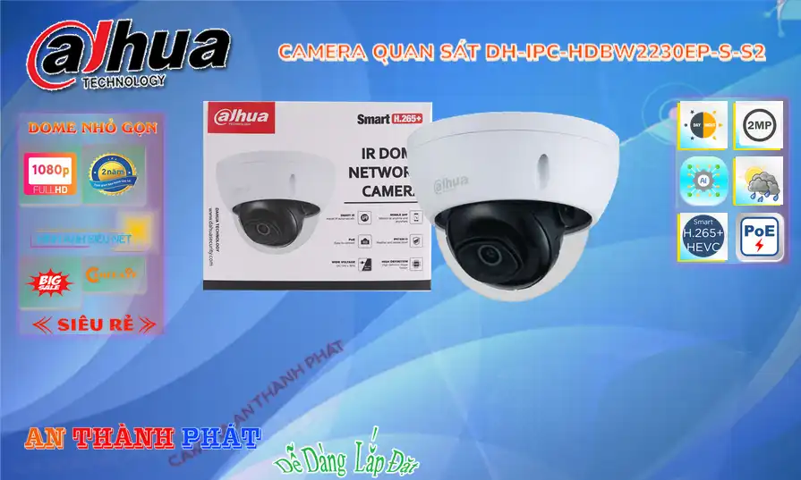DH-IPC-HDBW2230EP-S-S2 sắc nét Dahua ➠ DH-IPC-HDBW2230EP-S-S2 sắc nét Dahua ➠