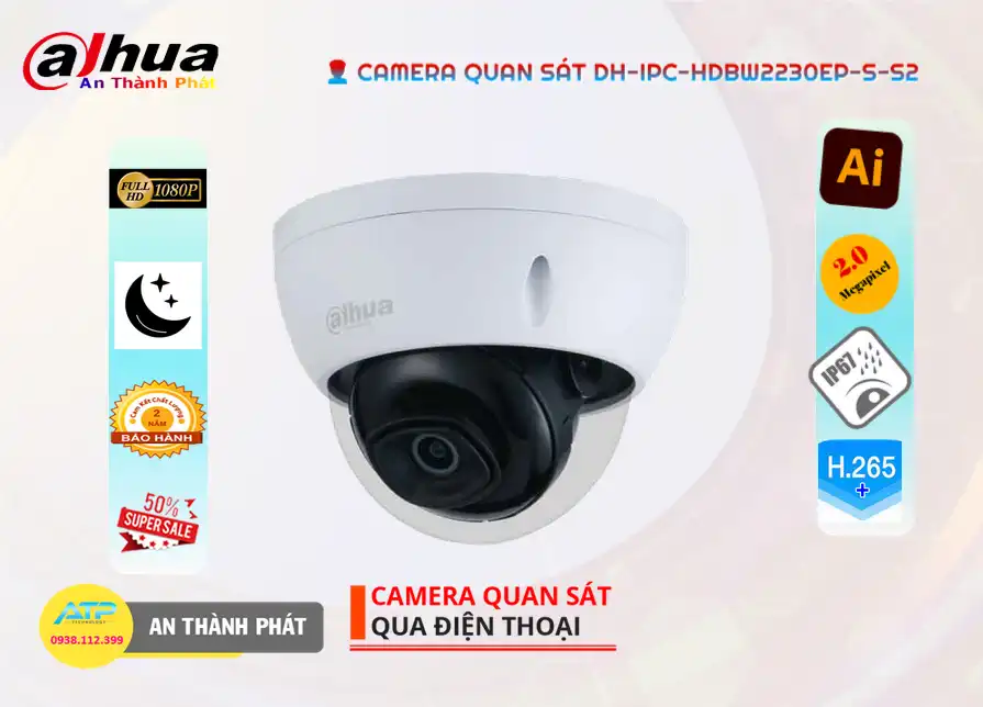 DH-IPC-HDBW2230EP-S-S2 sắc nét Dahua ➠ DH-IPC-HDBW2230EP-S-S2 sắc nét Dahua ➠