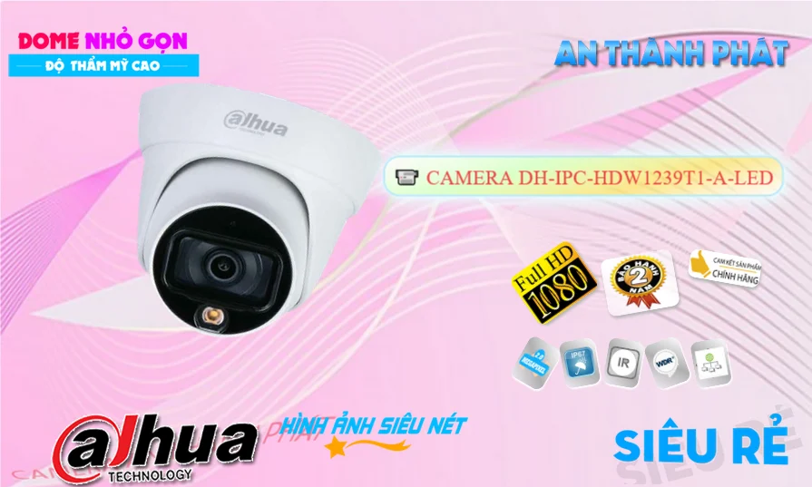 ➠  DH-IPC-HDW1239T1-A-LED sắc nét Dahua