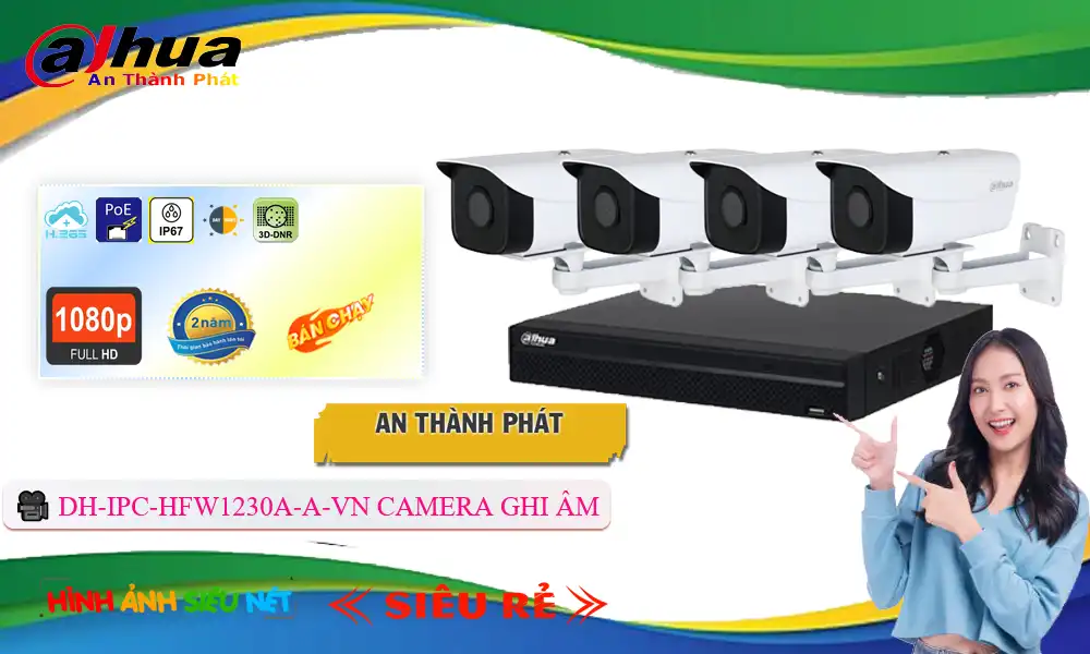 ➠  DH-IPC-HFW1230A-A-VN sắc nét Dahua