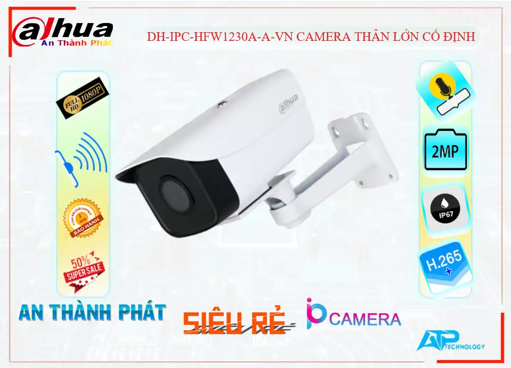 ➠  DH-IPC-HFW1230A-A-VN sắc nét Dahua