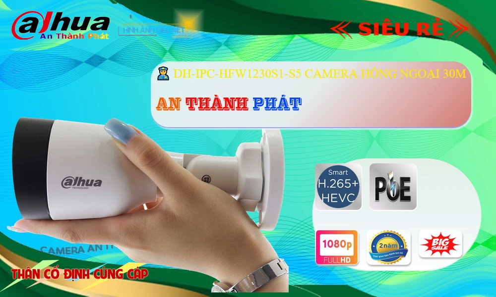DH-IPC-HFW1230S1-S5 sắc nét Dahua ➠