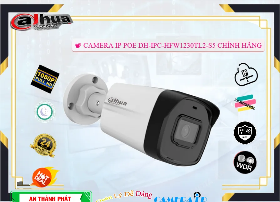 DH-IPC-HFW1230TL2-S5 Camera IP Ngoài Trời Chất Lượng,Bán Giá DH-IPC-HFW1230TL2-S5, Camera Giá re DH-IPC-HFW1230TL2-S5 giá kỹ thuật,bán DH-IPC-HFW1230TL2-S5,DH-IPC-HFW1230TL2-S5 Ip sắc nét  Chất lượng nhất,thông số DH-IPC-HFW1230TL2-S5 2.0 megapixel FULL HD 1080P,DH-IPC-HFW1230TL2-S5 Đang giảm giá,tuổi thọ DH-IPC-HFW1230TL2-S5,DH-IPC-HFW1230TL2-S5 Chất Lượng,Phân Phối Sỉ DH-IPC-HFW1230TL2-S5,Công ty bán DH-IPC-HFW1230TL2-S5,DH-IPC-HFW1230TL2-S5 Giá rẻ nhất,Giá Bán DH-IPC-HFW1230TL2-S5,DH-IPC-HFW1230TL2-S5 Giá Thấp Nhất,DH-IPC-HFW1230TL2-S5 bán rẻ