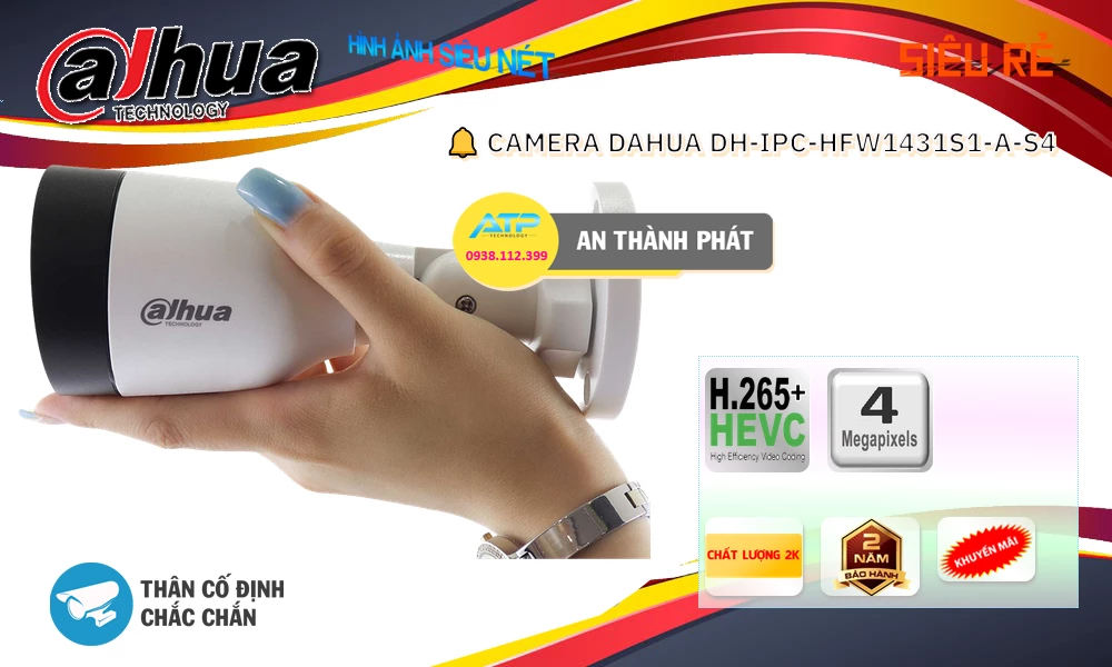 Camera Dahua DH-IPC-HFW1431S1-A-S4