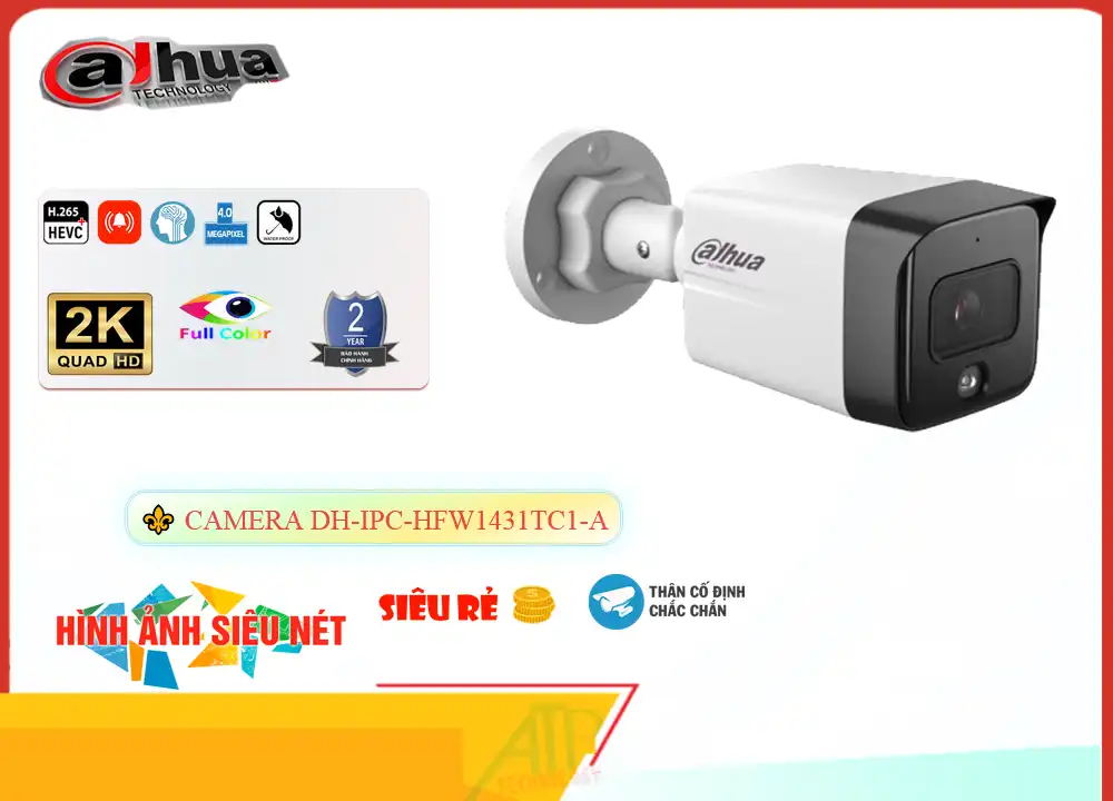 DH-IPC-HFW1431TC1-A sắc nét Dahua DH-IPC-HFW1431TC1-A sắc nét Dahua