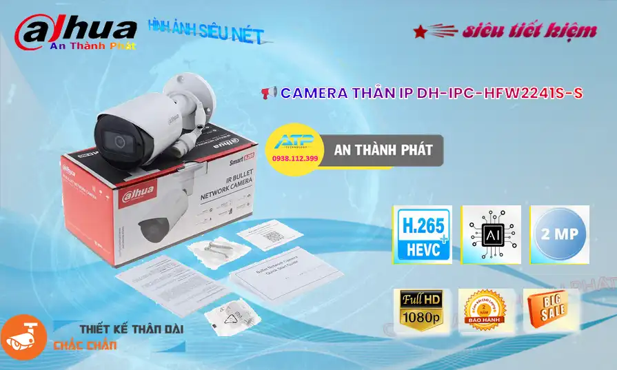 DH-IPC-HFW2241S-S sắc nét Dahua