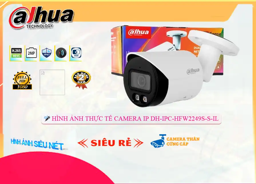 DH-IPC-HFW2249S-S-IL sắc nét Dahua ➠