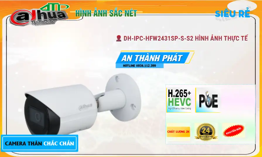 DH-IPC-HFW2431SP-S-S2 sắc nét Dahua