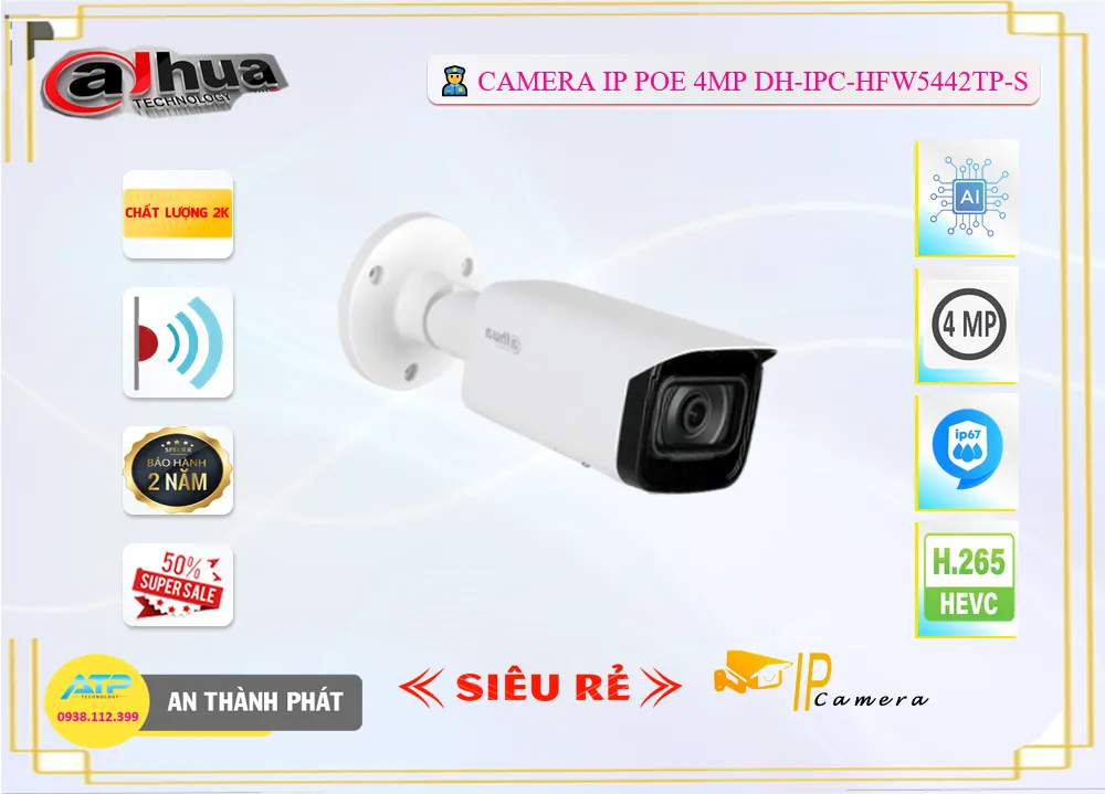DH-IPC-HFW5442TP-S Camera IP Chất Lượng 2K DH-IPC-HFW5442TP-S Camera IP Chất Lượng 2K