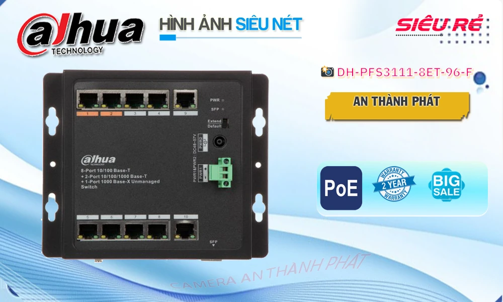 Dahua DH-PFS3111-8ET-96-F Switch 8-Port PoE Dahua DH-PFS3111-8ET-96-F Switch 8-Port PoE