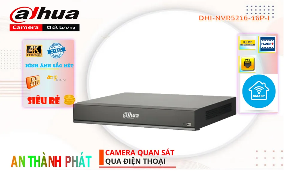 DHI-NVR5216-16P-IĐầu ghi Camera  Dahua Thiết kế Đẹp