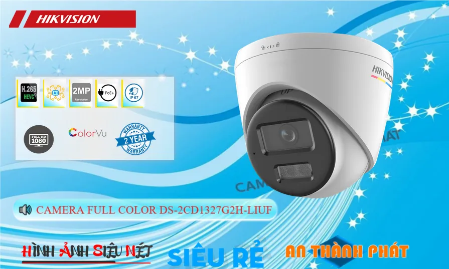 DS-2CD1327G2H-LIUF sắc nét Hikvision ➠