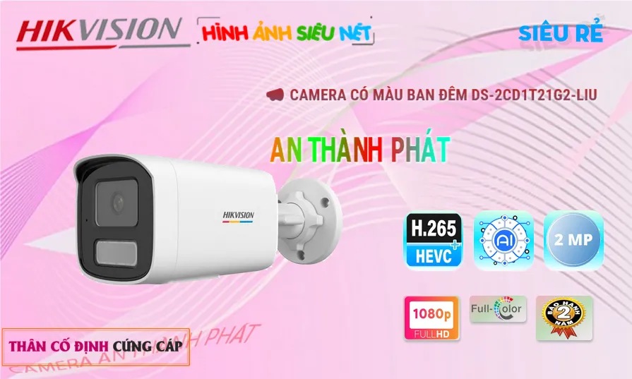 DS-2CD1T21G2-LIU sắc nét Hikvision